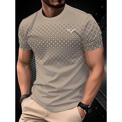 Casual Heren T-shirt met Korte Mouwen - Zomer Geometrisch Patroon Ronde Hals Sport