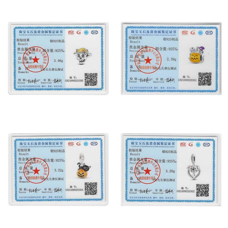 New 925 Silver Luminous Halloween Skull Witch Pumpkin Candy Charms Beads Fit 3mm Original Bracelets Party Jewelry