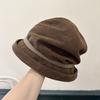 Autumn New Corduroy Fisherman Hat Korean Style Women's Fashion Versatile Pile Hat Warm Basin Hat Casual and Small Face