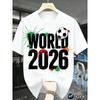 Men's Soccer-Themed Round-Neck Casual Summer Printed T-Shirt: Breathable, Stylish, Soft, And Comfortable