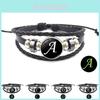 Glowing A-z Alphabet Leather Bracelet Handcrafted Multilayer Beaded String Wristband