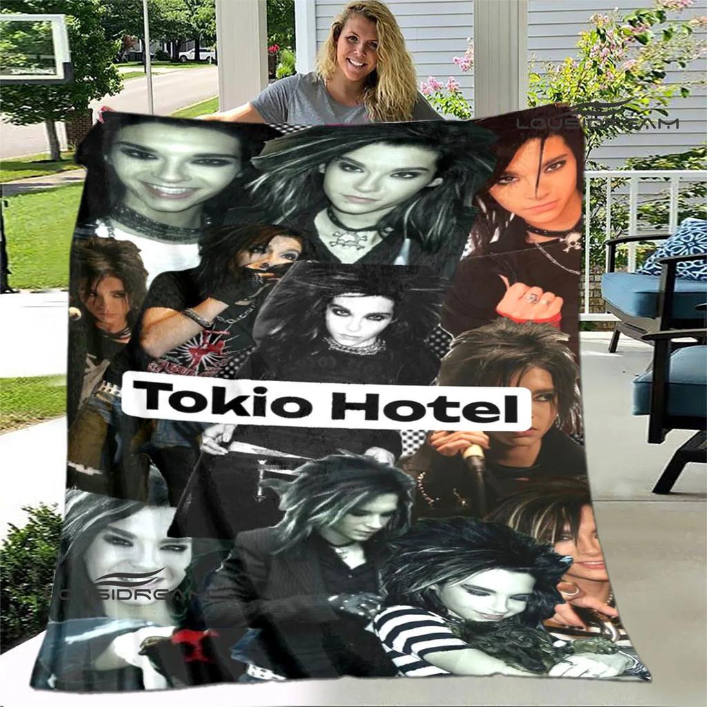 Dětská přikrývka s potiskem kapely Tokio Hotel Dětská Hřejivá přikrývka Flanel Měkká útulná deka Rozkládací pohovka Deka Cestovní deka Dárek k narozeninám