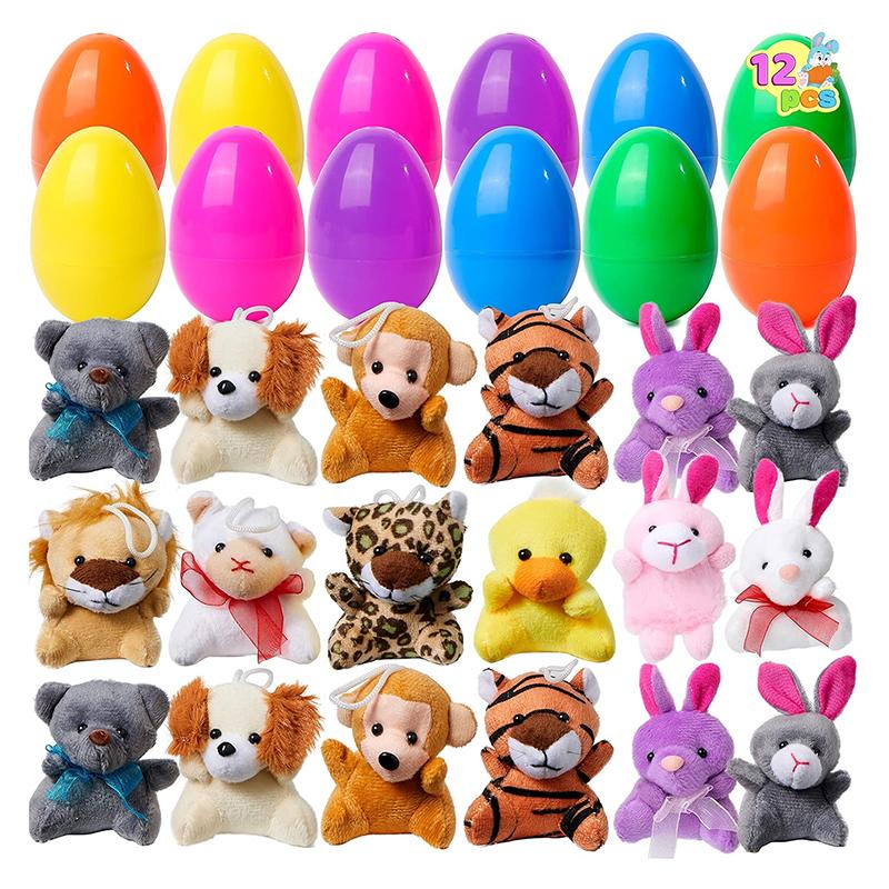 Prefilled Easter Eggs Of Mini Stuffed Animal Plush Toys For Kids Party Favors Classroom Prize Supplies