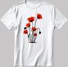 Red Poppy Flower T-Shirt: Floral Graphic Tee, Soft Cotton