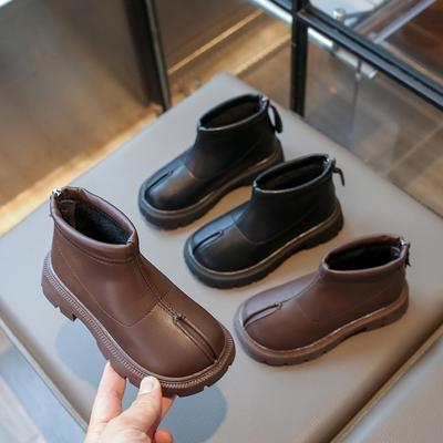 Winter Kids Shoes Boots for Girl Solid Color Toddlers Cotton Boots Fashion Round-toe Short Versatile Children Causal Ankle Boots