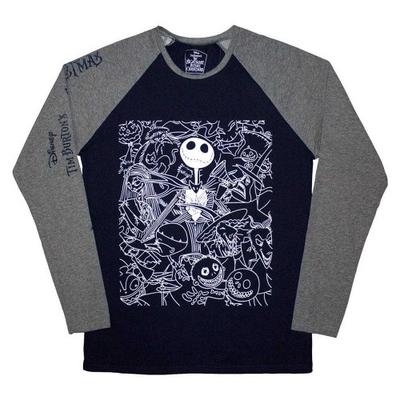 Nightmare Before Christmas Unisex Adult Jack Crowd Long-Sleeved T-Shirt