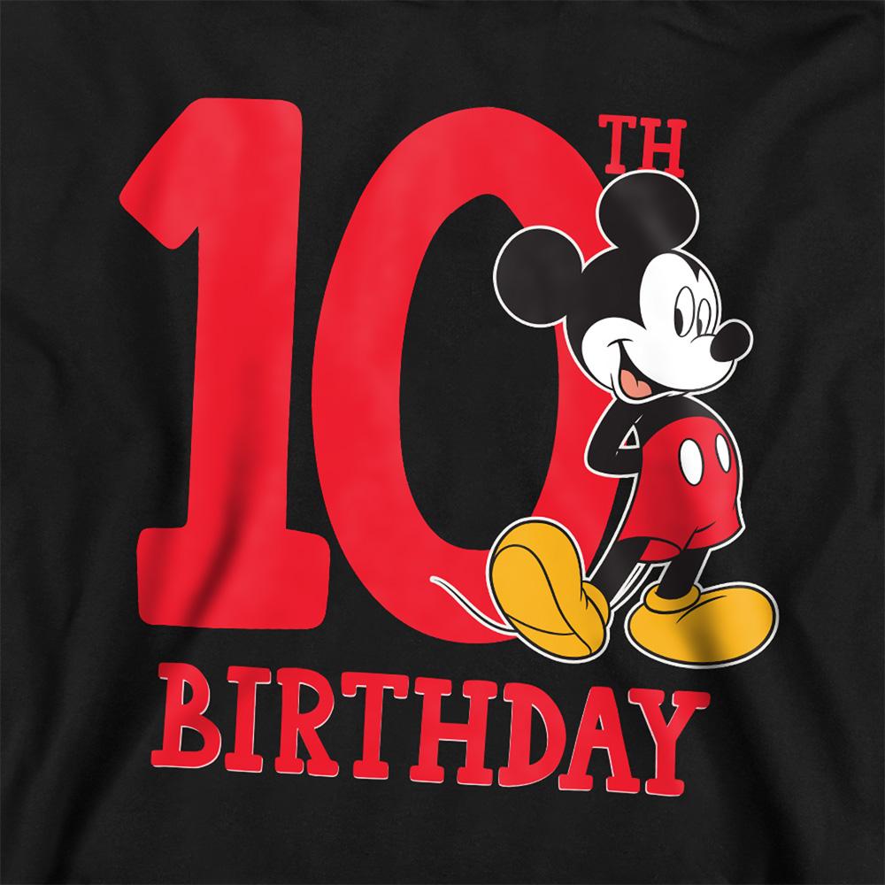 Disney Childrens/Kids Mickey Mouse Shirt 10th Birthday Pullover Hoodie