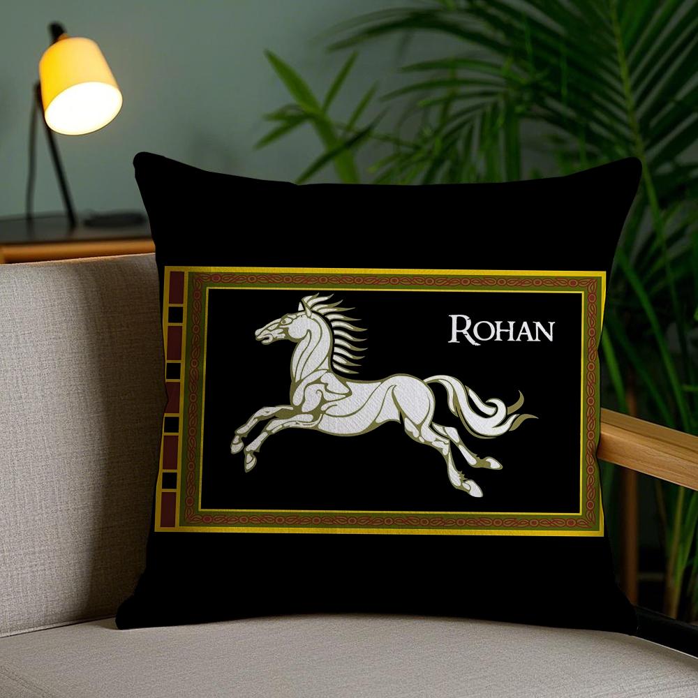 Kingdom Of Rohan Funny Cushion Cover Plush Fabric Soft Double-Sided Printed Invisible Zipper Sofa Pillow Case Home Decor