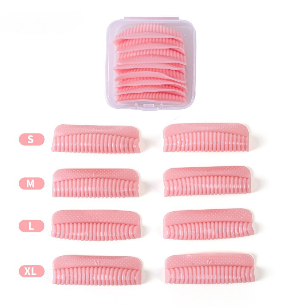 New 4Sizes 4Pairs Lash Lift Rods New No Glue Eyelash Lifting Shield Self Sticky Lash Lift Pads Reusable Soft Eyelash Perm Curler розовый