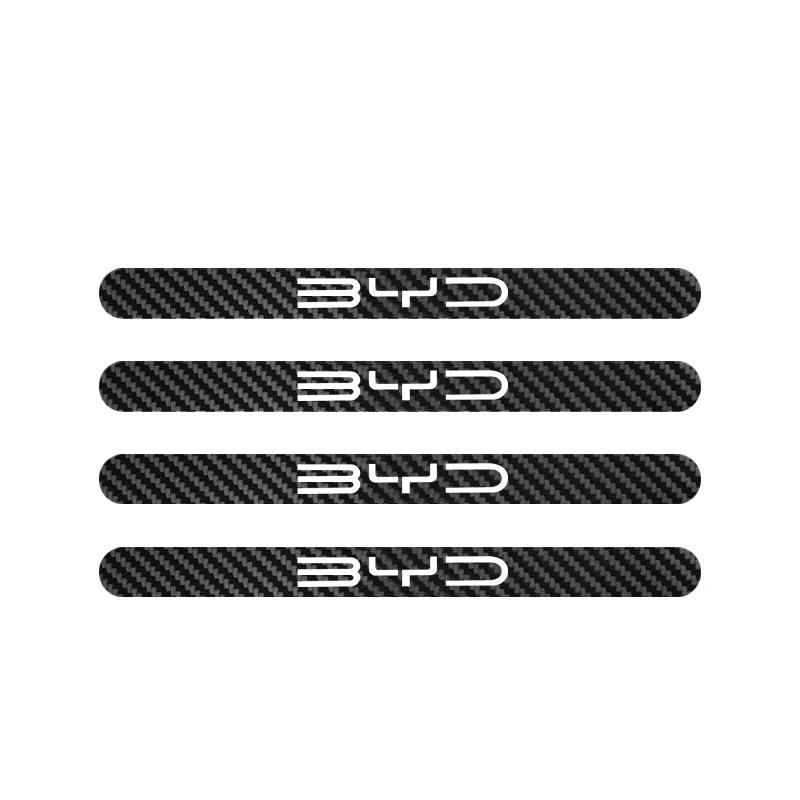 Car Exterior Door Sill Door Bowl Protective Sticker For BYD Dolphin Seal Atto3 Han Tang Song Yuan BYD Carbon Fiber Anti‑Wea