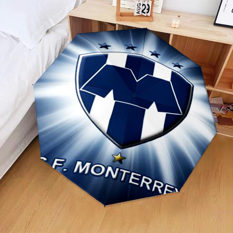 1PC C.F.Monterrey Football Crest Art Printed Umbrella Folding Umbrella, Automatic Umbrella 8-Frame for Travel, Camping Fan Gifts Christmas Gifts