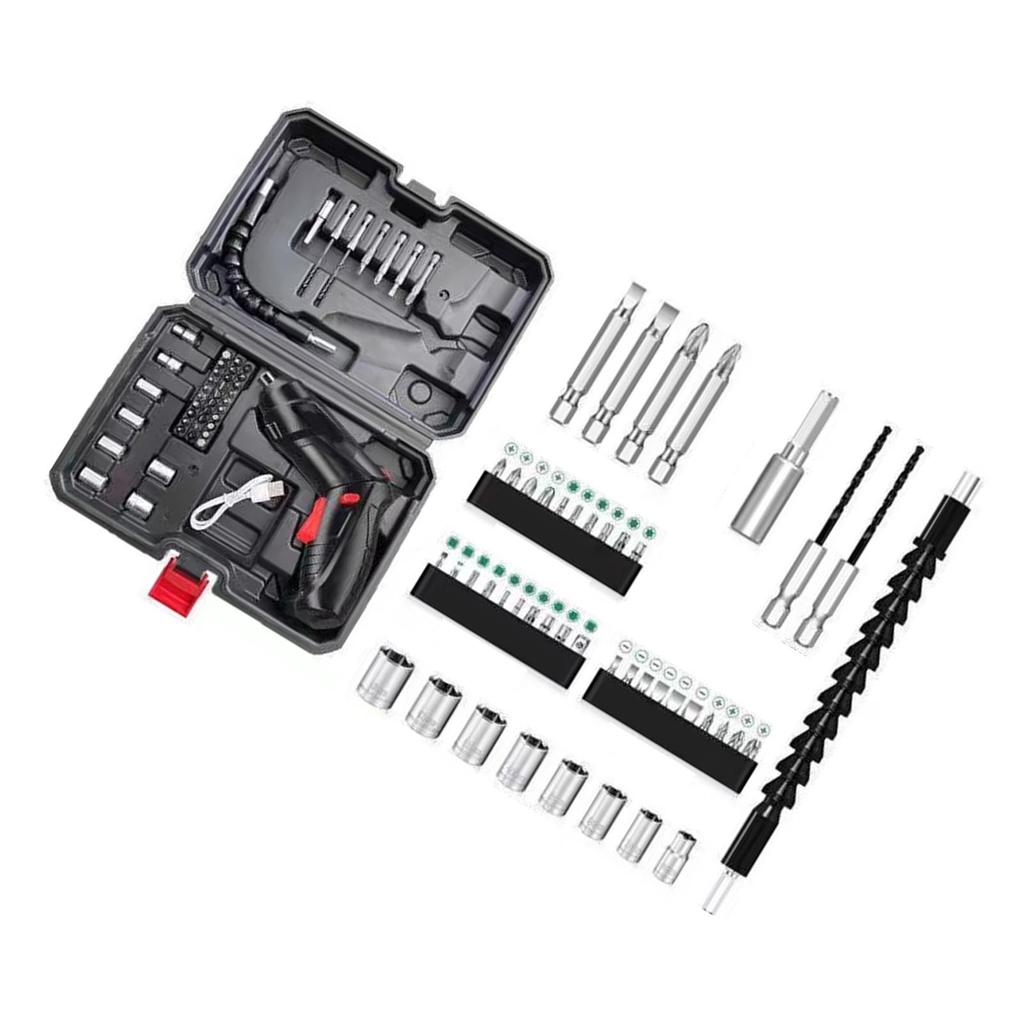 Electric Screwdriver Kit Lightweight Rechargeable Screwdriver with Long and Short Bits for Home