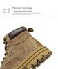 Men's Autumn/Winter Lightweight Breathable British Style High-Top Yellow Pigskin Work Boots