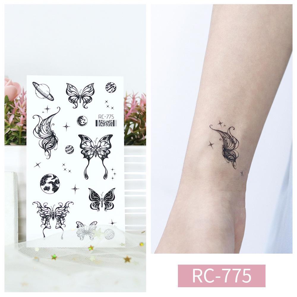 Butterfly Tattoo Stickers: Small, Fresh, Waterproof, Retro Black & White, Temporary Hand Designs