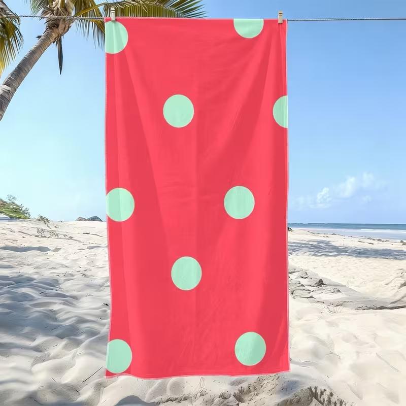 Black and White Polka Dot Beach Towel Absorbent Quick Dry Sandproof Towel Classic Retro Polka Dot Print Summer Towel for Beach