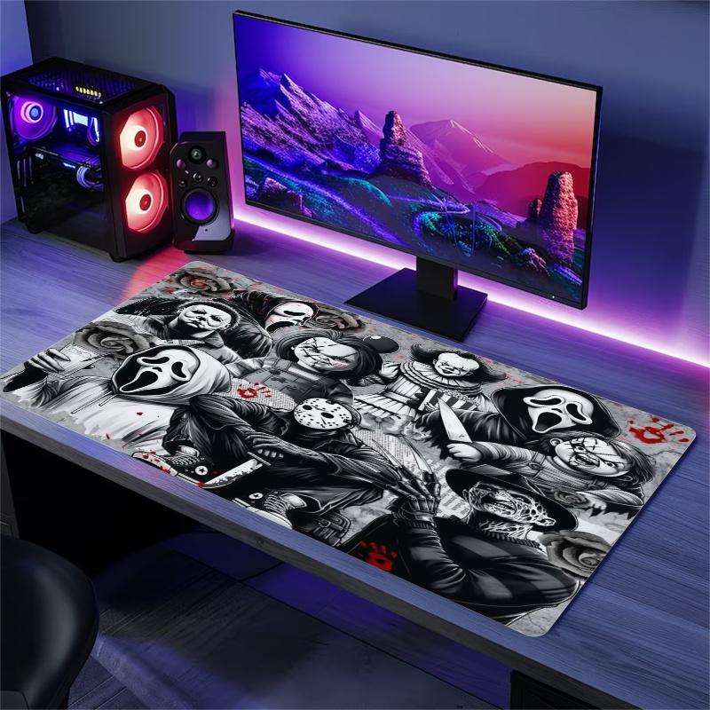 Horror Halloween Color Mouse Pad Large Gaming Table Cushion Non-slip Laptop Tablet Big Mousepad XXL Mat Mini PC Playmat With Lock edge