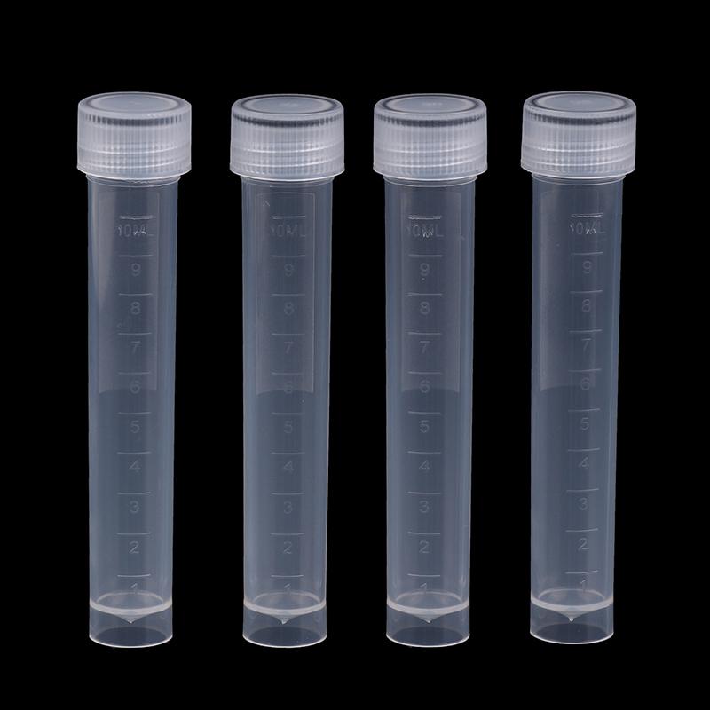 20Pcs 10Ml Plastic Test Tubes Vials Sample Container Powder Craft Screw Cap Bottles