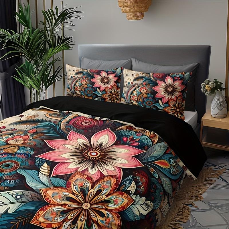 Mandala Bohemian Floral Bedding Set Fashion Printed Polyester Quilt Cover Home Textile Kit