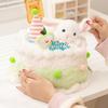Animal Plush Toy Birthday Cake Plush Pillow Adorably Kids Toys Soft Sofa Cushion Home Decor Toys Creative Birthday Gifts