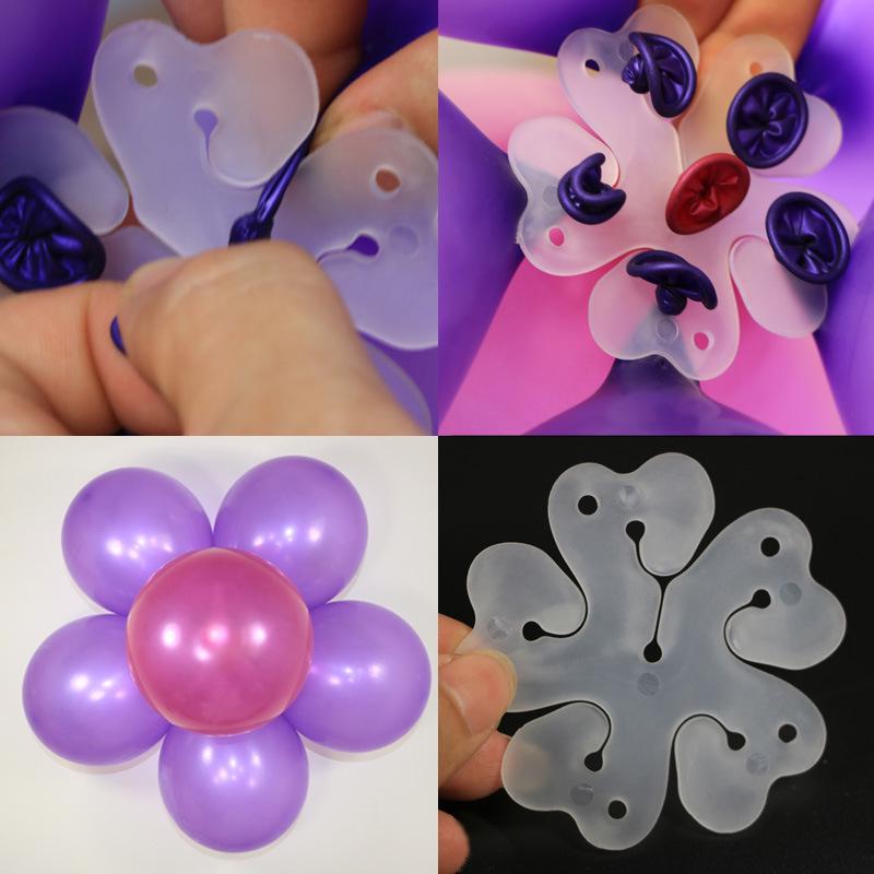 Plum Blossom Shaped Balloon Clips - Small Cartoon Flower Weaving Accessories