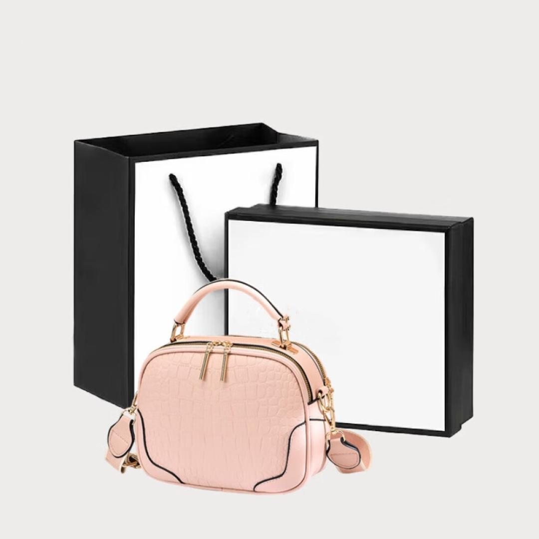 

Женская сумка, новая мода, двухслойная, простая, 100, женская сумка через плечо в западном стиле на одно плечо, длина 23 см, ширина 9 см, высота 18 см розовый