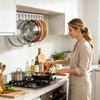 10-Slot Cabinet Lid Organizer Space-Saving Pot Lid Rack Easy Access Kitchen Storage Holder for Apartment Small Space Home Cooks