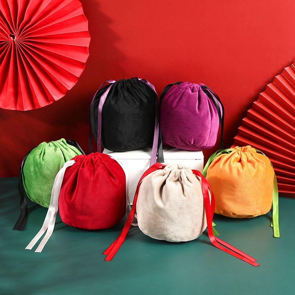 

Cosplay Photo Props With Drawcord Party Decorations Gift Packaging Bag Candy Bag Velvet Bag yellow-A