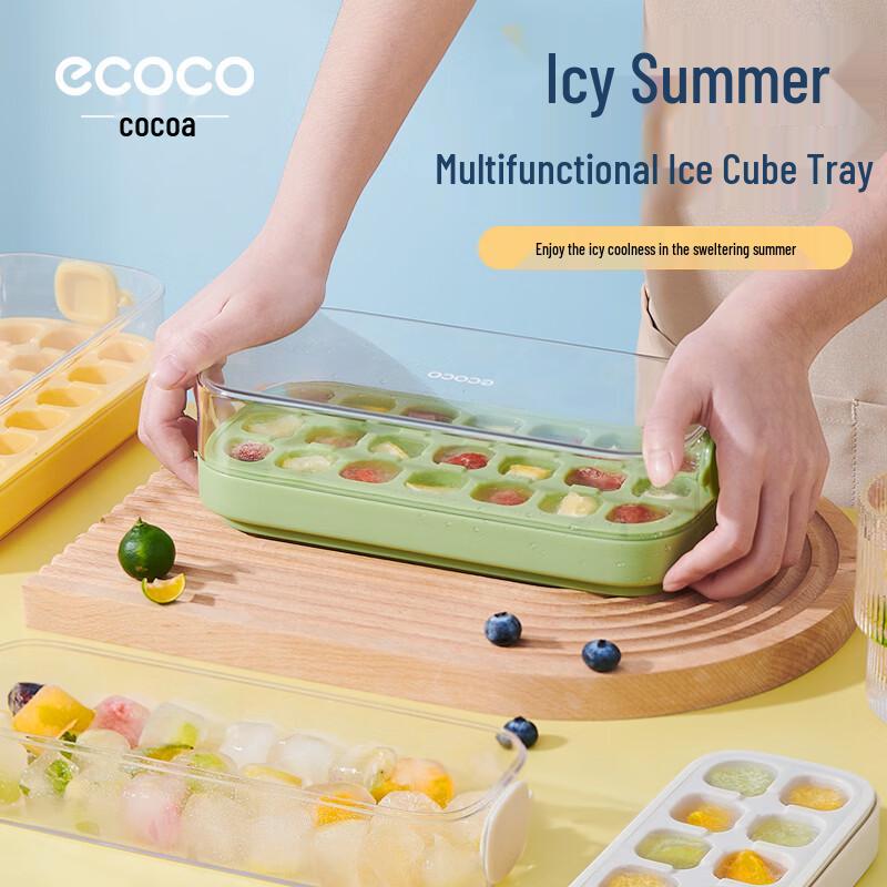 ecoco 21-Fächer Silikon-Eiswürfelform mit Deckel