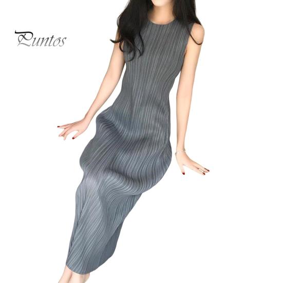 

Женское платье-жилет, плиссированное, свободное, с круглым вырезом, однотонное, прямое, без рукавов, длиной до икры, платье миди XXXL серый