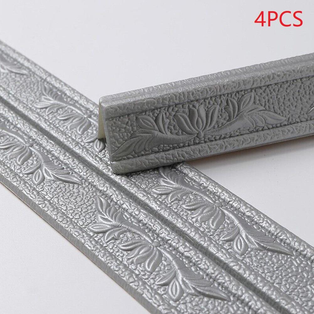 3D XPE Foam Molding Trim For Wall Decoration DIY Skirting Sticker Border Trim For TV Background Wall Cabinets And Study Room