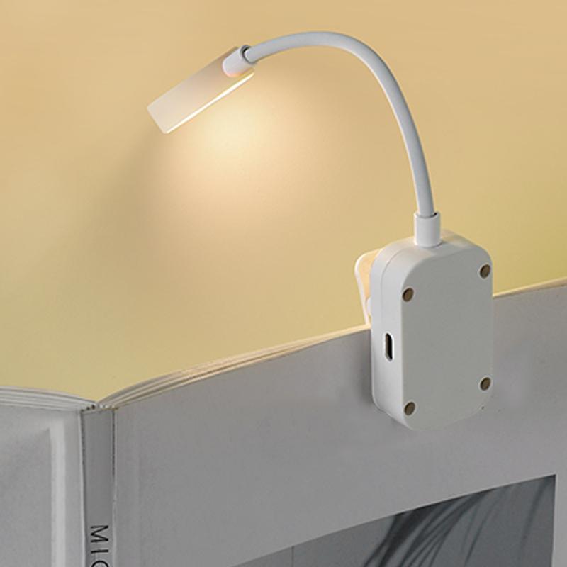 Folding Mini Clip Book Lamp Usb Rechargeable Led Night Light 3 Modes Eye Protection Stepless Dimmable Flexible Bedroom Reading
