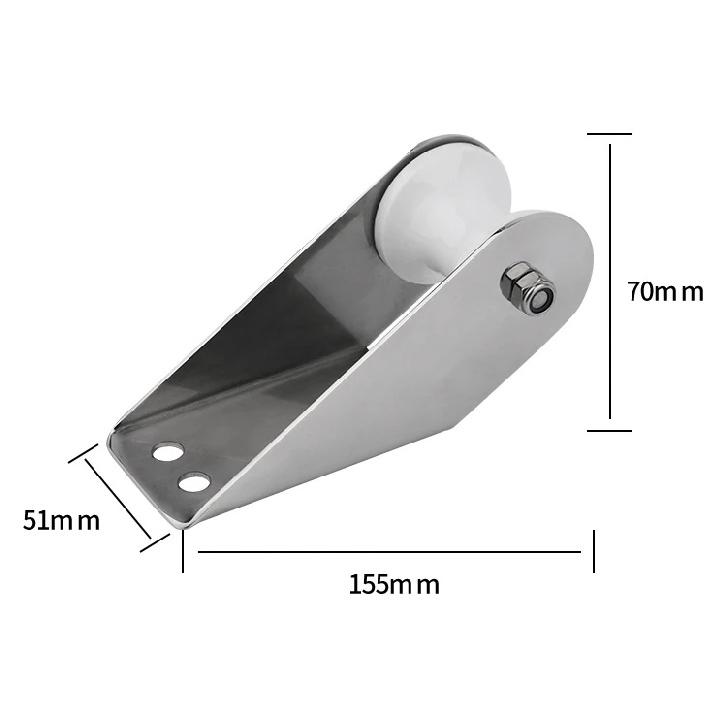 White Single Wheel Anchor Bow Roller 316 Stainless Steel Bow Roller for Marine Accessories