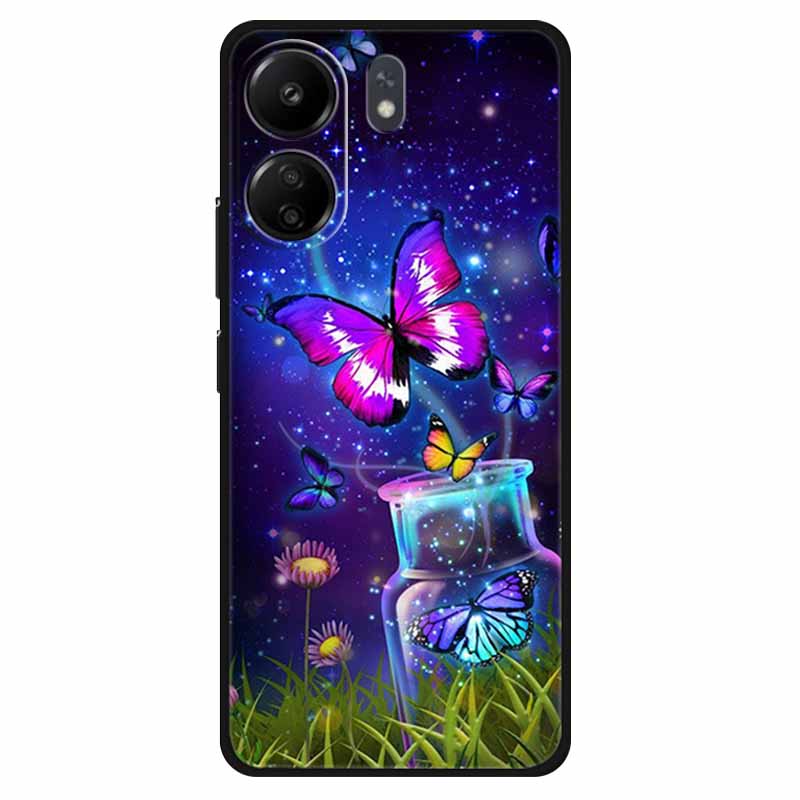 Funda For Xiaomi Poco C65 Case Soft Lion Wolf Black Shockproof Back Cover for Poco C65 C 65 Soft Case Poco C65 Cool Soft Bumper
