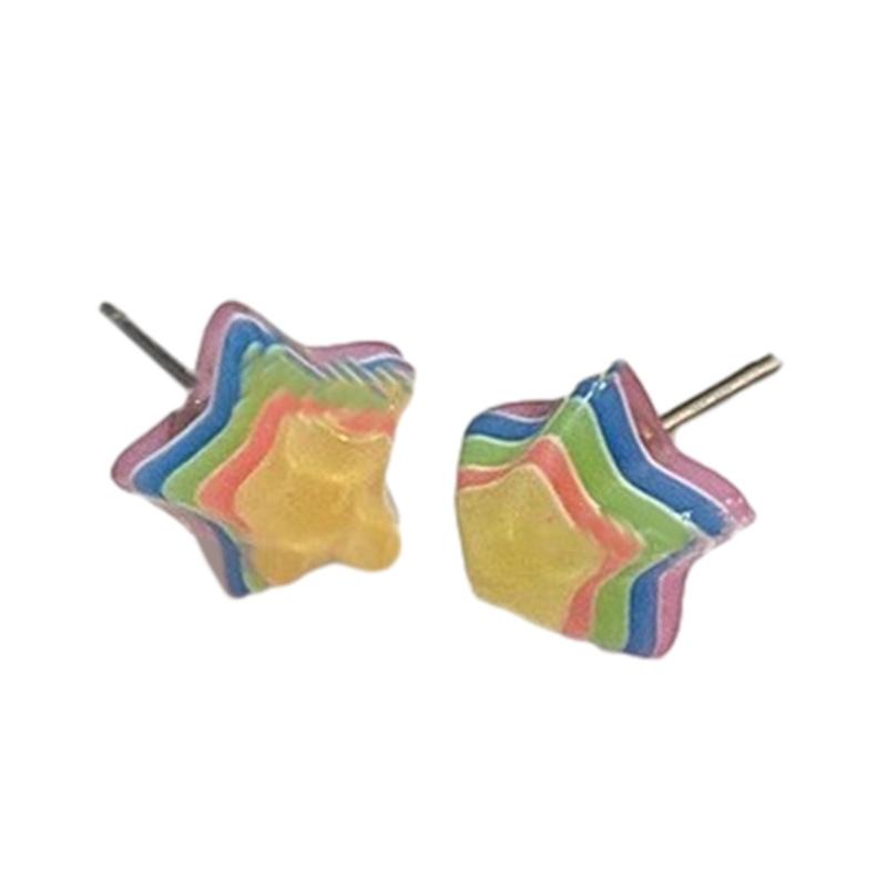 Playful Rainbow Ear Jewelry Studs Earrings Ear Studs 925 Silver Material Ear Pins Perfect Jewelry Gift for Woman Girls