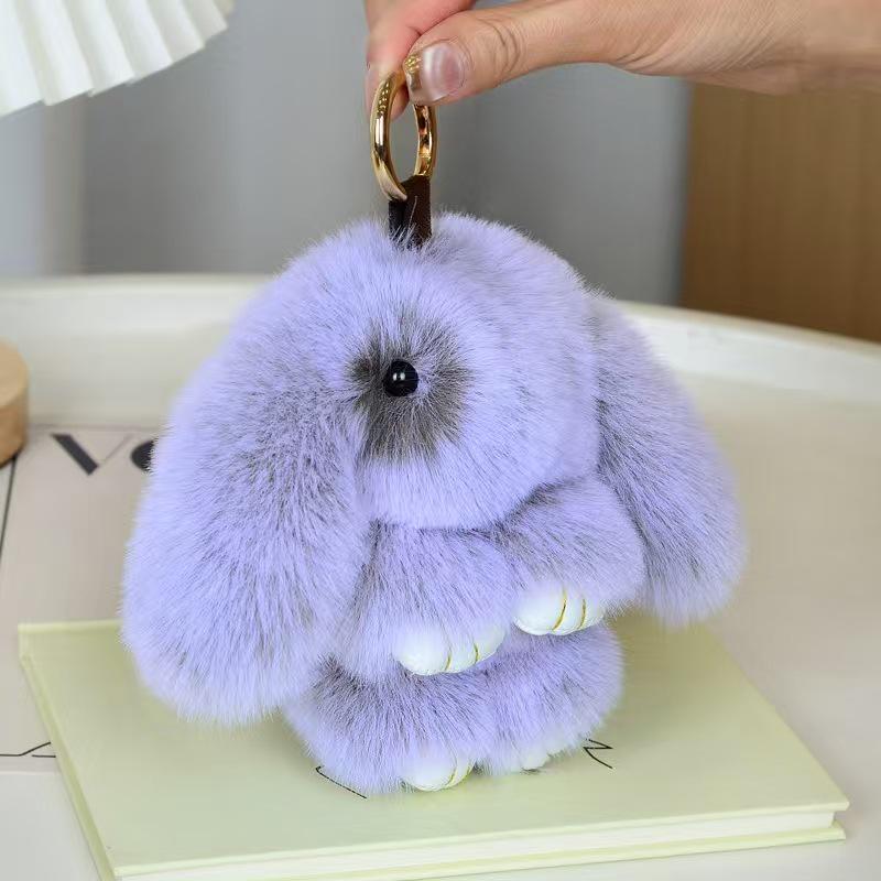 Imitation Otter Rabbit Fur Keychain: Cute Play Dead Rabbit Pendant for Bags & Phones