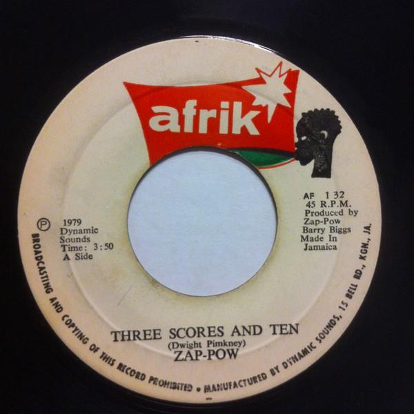 

7inch Record ZAP POW Three Scores And Ten AF132 Afrik 1979 Jamaica Reggae Ska Dub Used