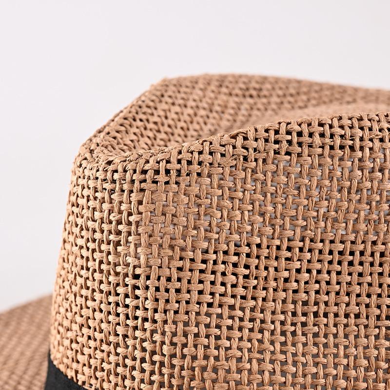 Spring and summer new top hat fashion casual jazz hat outdoor travel sun protection sunshade straw hat seaside couple sun hat