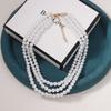 Bohemian fashion simple multi-layer imitation pearl necklace, small fragrance shows temperament versatile popular jewelry