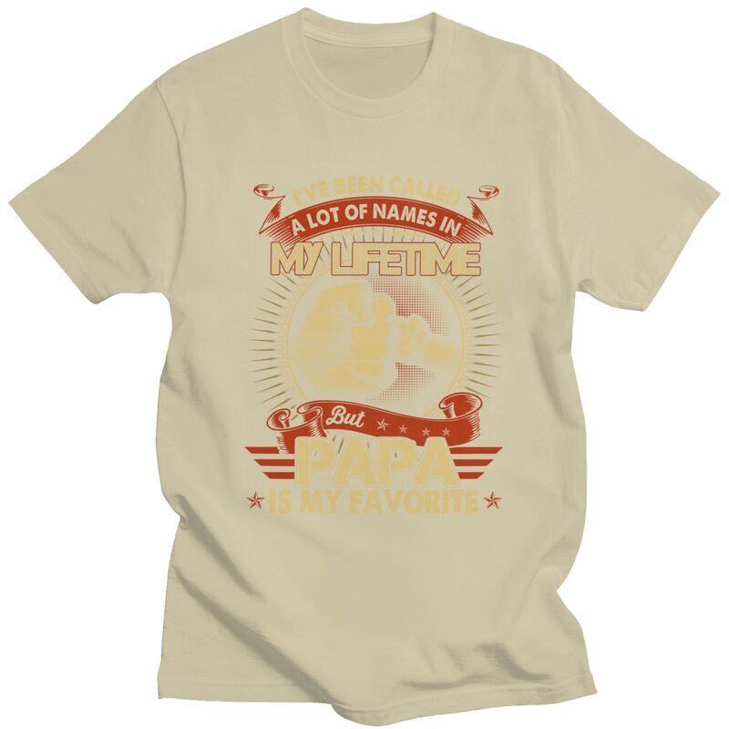 Custom Lifetime Papa T Shirts for Men Pure Cotton Tee Tops Dad Fathers Day Gift Tshirt ShortSleeve Tshirt Clothes