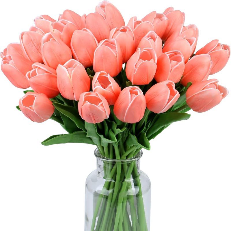 Высококачественный искусственный мини-букет тюльпанов из полиуретана для гостиной