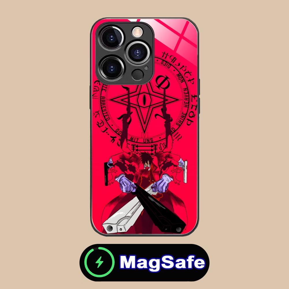 Anime Alucard Hellsing Phone Case for iPhone 17 16 15 14 13 12 11 Air Pro Max Plus Mini MagSafe Glass Colorful Cover Smartphone