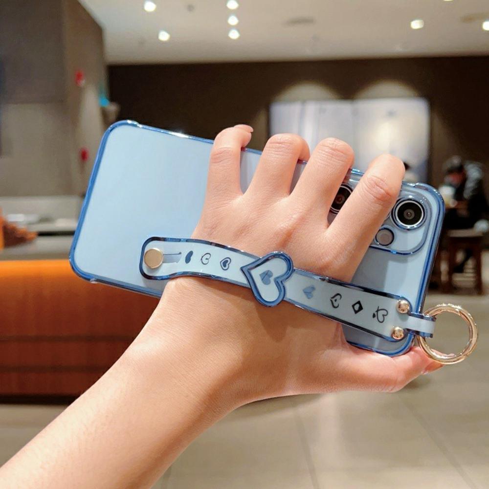 Für Samsung Galaxy A16 5G/A16 4G Hülle Armband Ständer Liebesherz TPU Handyhülle Fingerhalter