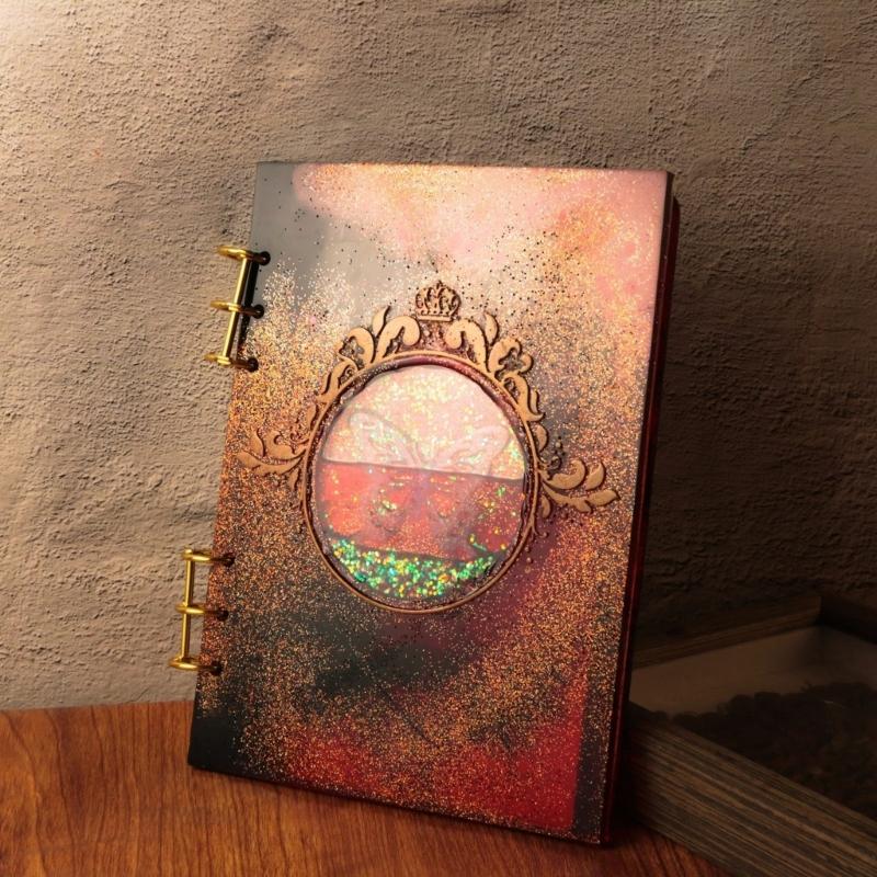 Quicksand Notebook Cover Resin Mold DIY Crystal UV Epoxy Silicone Molds Transparent Book Creative Resin Casting Molds