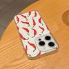 Red Chili Pattern Clear Case Art Phone Case for iPhone 17 16 15 14 13 12 11 16E Series Pro Max Plus Double Layer Protection
