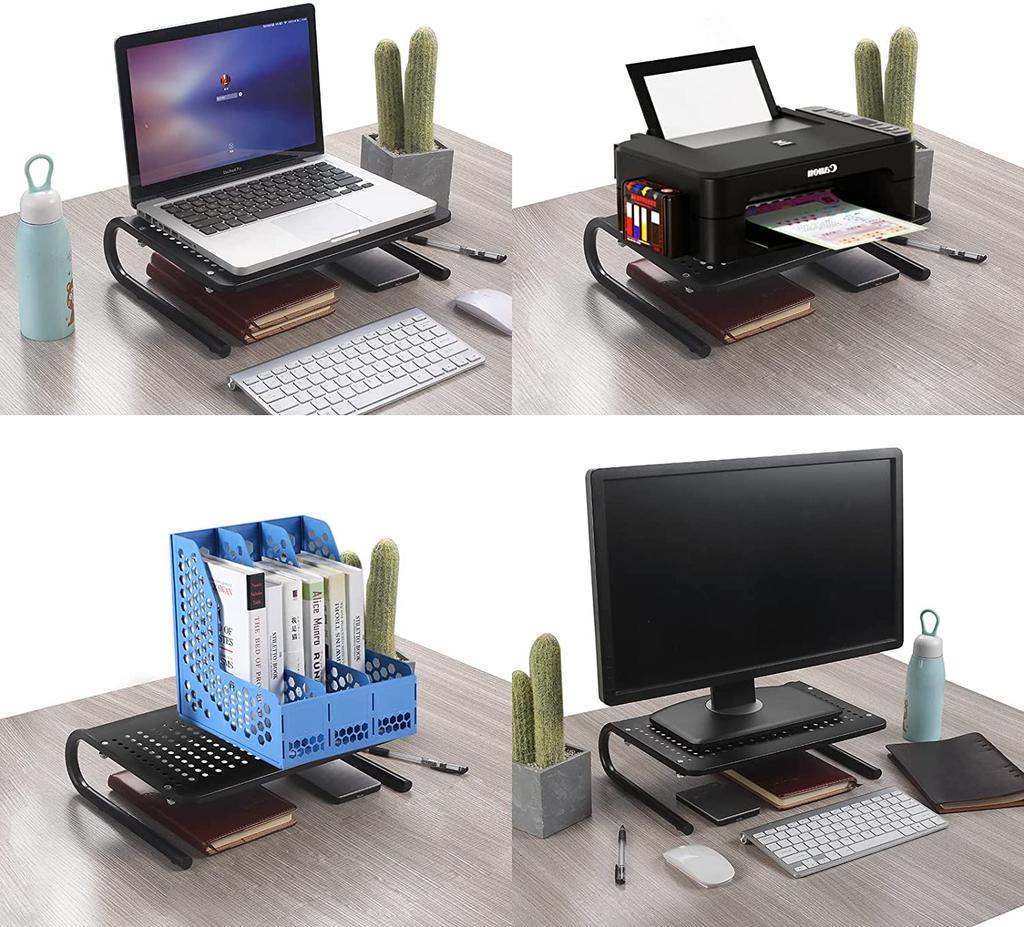 Suptek Desktop Monitor Laptop Display Stand with Computer Monitor Keyboard Perforated Desktop Posture Stationery No Tools Load Capacity MST004 Stand,