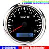 0~12000R/min,0~2000RPM 85mm Tachometer 7 Color Backlight Pointer Tacho Gauge Waterproof for Auto Car Boat Yacht RV 12V24V