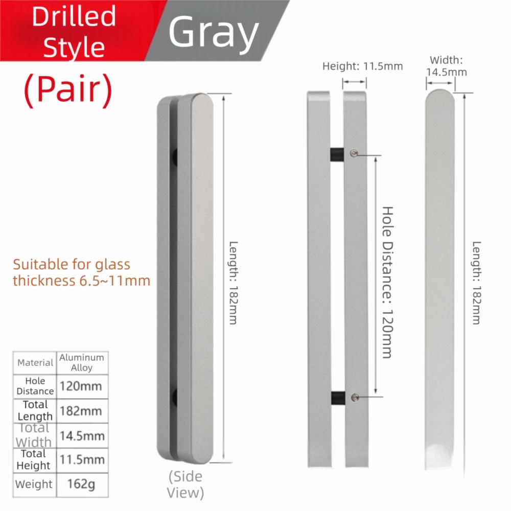

Matte Black Aluminum Alloy Strip Silver Gold Narrow Frame Handle Waterproof Strong Adhesive Sliding Door Handle Sliding Doors