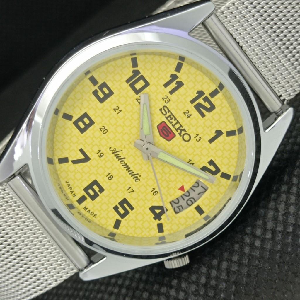 

REFURBISHED VINTAGE SEIKO 5 AUTO 7009A JAPAN MENS YELLOW WATCH 603-a313710-9 SKU603-a313710