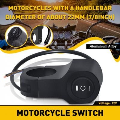 7/8" Motorcycle Handlebar Mount ON-OFF Switch For Headlight Fog Lights Lamp EOA