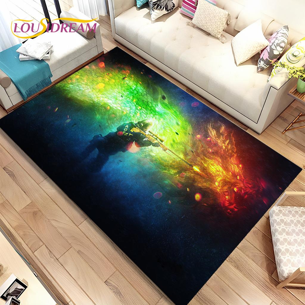 CS GO,Game Gamer,Counter Strike Area Rug,Carpet Rug for Home Living Room Children Bedroom Sofa Doormat Decor,Non-slip Floor Mat